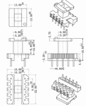 EE19变压器骨架立式5+5针排距10.2mm