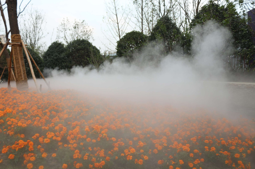 新县风景区造雾