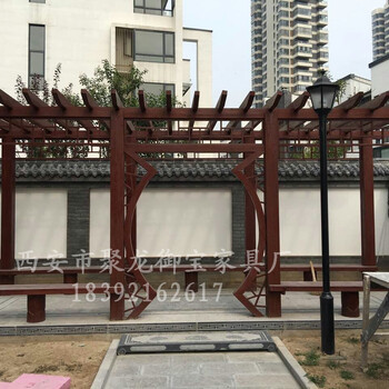 陕西宝鸡景区廊架价格，宝鸡实木廊架，西安廊架厂家，宝鸡防腐木廊架