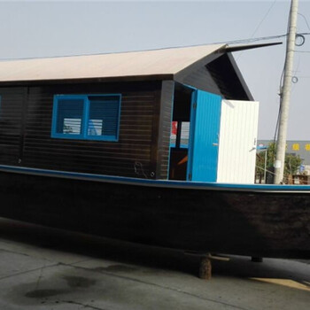 水上旅游景区欧式仿古马尔代夫画舫船实木船屋房船观光度假旅游船