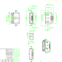 防水Micro母座ABtype防水5P-AB型沉板1.8mm貼片防水等級IP4567