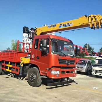 宜春12噸后八輪隨車吊平板車能拉挖機叉車的多功能隨車吊