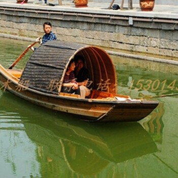 定制手划木船乌篷船单蓬船餐饮旅游船观光景点餐厅船主题旅馆仿古装饰