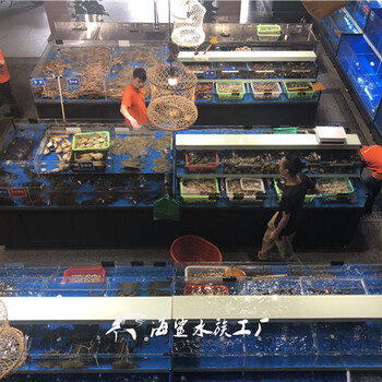 長沙湘潭株洲海鮮魚池設(shè)備定制玻璃魚缸定制