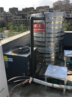 浙江德清美容院2吨太阳能加3匹空气能热水系统工程图片2