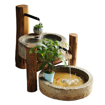 石槽魚缸石磨流水老石槽水景室內(nèi)庭院景觀陽(yáng)臺(tái)擺件青石舊石盆花盆