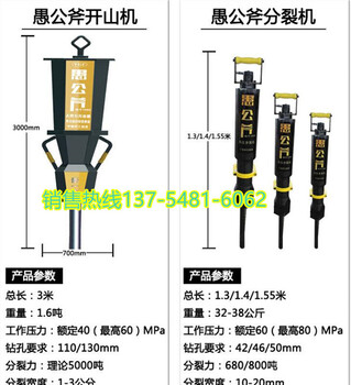 施工视频岩石爆破机破碎劈裂机设备伊春