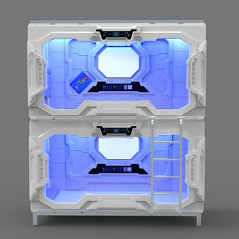 新品单人舱双层门帘款酒店家庭公寓胶囊床太空舱睡眠床科技款横舱