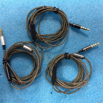 棕绿麻花线--带功能唛半成品耳机线，、厂家生产、优惠