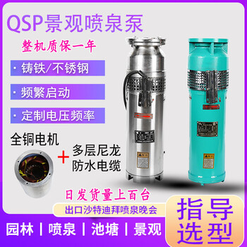 喷泉泵qspQSP20-54/3-5.5kw喷泉泵选型