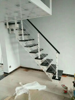 室内家用阁楼楼梯-复式-双梁-旋转-钢木定制跃层别墅楼梯护栏等