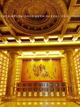 寺庙吊顶佛堂天花板宗祠地宫中式装修装饰古建筑彩绘图片