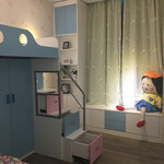 儿童房带灯烤漆平开门衣柜组合儿童高低床储物床五一韩森派优惠定制