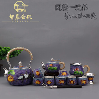 景泰蓝工艺产品厂家景泰蓝茶具酒具烧水壶系列s999
