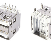 双层USB短体A母8P长度13.1四脚DIP插板90度直边