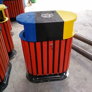 青蓝厂家镀锌板垃圾桶系列定制学校垃圾桶实用分类垃圾桶图片1