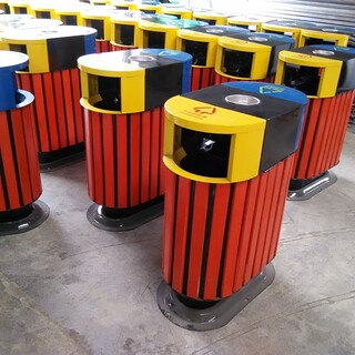 青蓝厂家镀锌板垃圾桶系列定制学校垃圾桶实用分类垃圾桶图片5