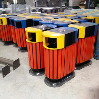 青蓝厂家镀锌板垃圾桶系列定制学校垃圾桶实用分类垃圾桶图片6