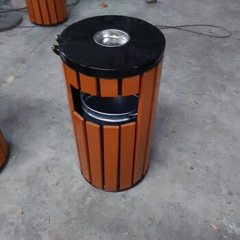 青蓝现货供应钢木垃圾桶古典公寓垃圾桶环保垃圾桶