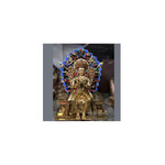 树脂彩绘密宗藏传尼泊尔供奉佛像锻铜文殊普贤释迦牟尼白度母雕像