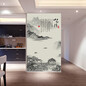中式水墨无缝墙布客厅玄关山水画电视背景墙壁画大型定制墙纸墙布