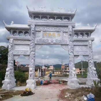 石牌坊村庄石牌楼寺庙石门楼景区石雕大门