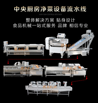 厨房大型净菜加工流水线无刀化厨房设备