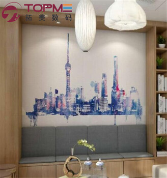广州拓美数码玻璃艺术画背景墙UV背景墙彩印机操作简单