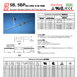 SUNFUSE日星保险丝5B/5BP玻璃管慢熔断图片1