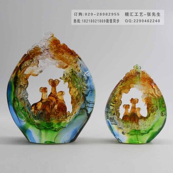 三陽開泰琉璃紀念品活動慶典禮品廣州琉璃工藝品廠家