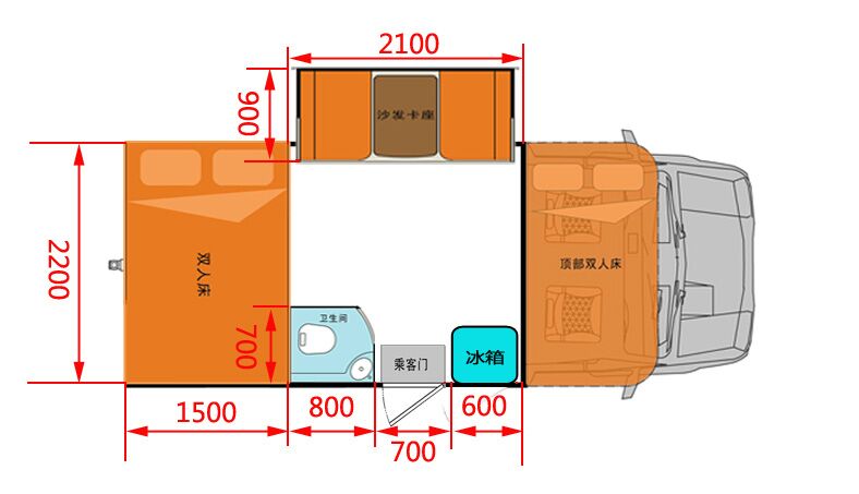 随州6座依维柯房车定制布局图√