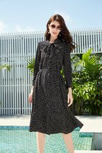 广州梦莎奴专柜品牌折扣女装货源大码气质修身连衣裙库存服装尾货批发图片