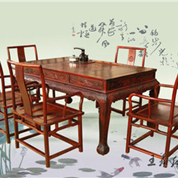 大红酸枝餐台造型特王义红木文化大师设计餐台家具图片