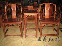 官帽椅家具大红酸枝材质好吗大板木料制作官帽椅家具图片3