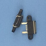 MICRO防水母座胶圈防水IP67两脚双卡点5P黑胶图片5