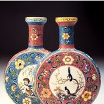 免費(fèi)鑒定清乾隆粉彩開(kāi)光花鳥(niǎo)雙連瓶