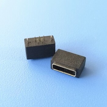 AB型防水USB2.05P夹板母座180度立式直插两个插脚固定