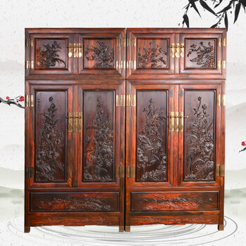 大红酸枝家具优缺点王义红木衣柜香味宜人的红木衣柜