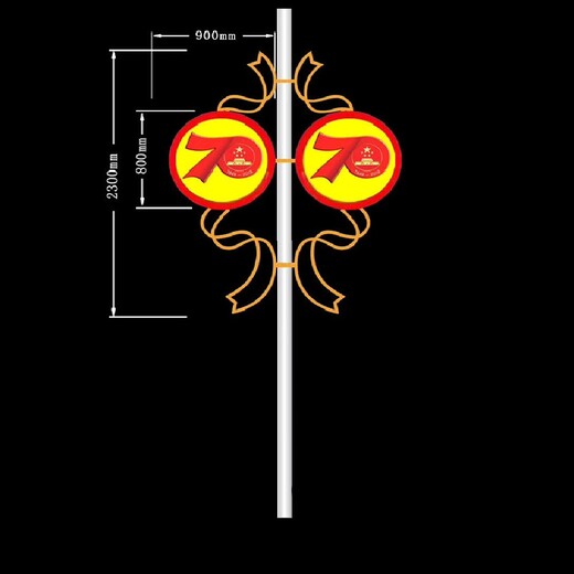 LED燈籠-金色鏤空飄帶鼓燈-70典發(fā)光景觀燈-禾雅照明