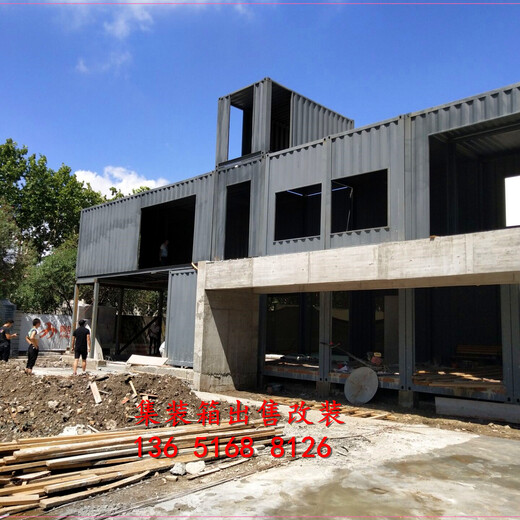 上海周邊改裝拼裝搭建集裝箱建筑裝修集裝箱現(xiàn)場實(shí)圖拍攝