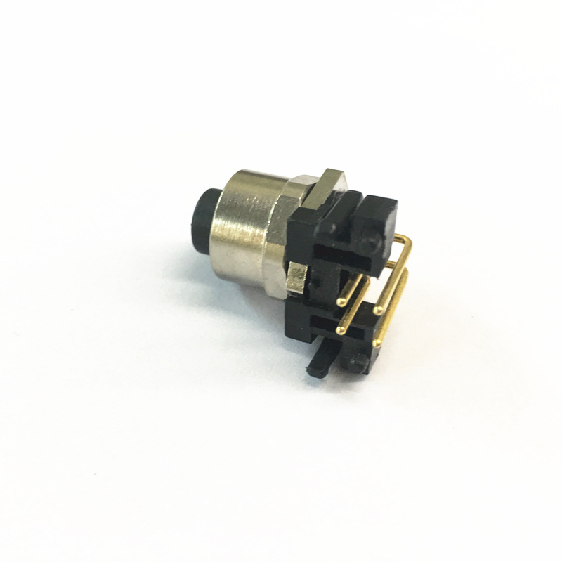 厂家防水M12 A 扣 code 4 芯焊板式插座插头插座