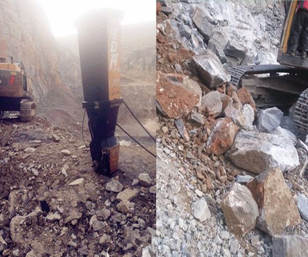富源县挖沟渠沟槽遇到岩石液压破石设备新闻报道