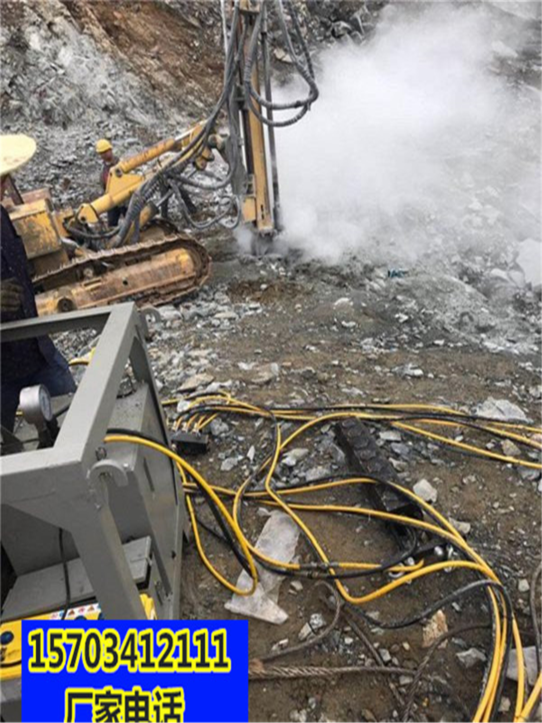 德阳市开山采石液压劈裂机快速开采产量高一开采案例