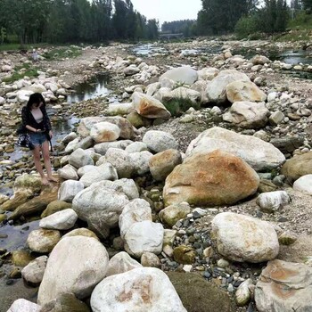 忻州十堰河卵石河道鹅卵石人工湖铺设鹅卵石厂家招商