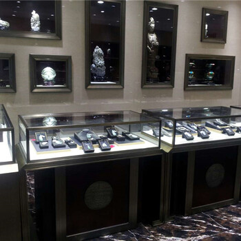 不锈钢弧形珠宝展示柜不锈钢珠宝展柜木质珠宝展示柜透明玻璃展示柜