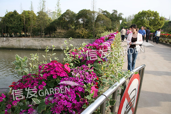 人形天桥河道护栏道路护栏绿化花盆双面花盆组合经久耐用