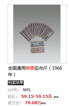 糧票成交記錄海外市場行情市場
