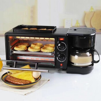 烤箱批发家用多功能早餐机咖啡机面包机吐司机烘焙礼品
