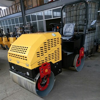 小型新款手扶雙輪壓路機座駕式大型路面壓平機柴油壓土機