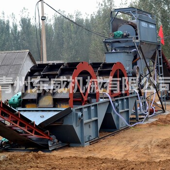 四川自贡水洗沙设备轮式洗沙机，东威厂家供应
